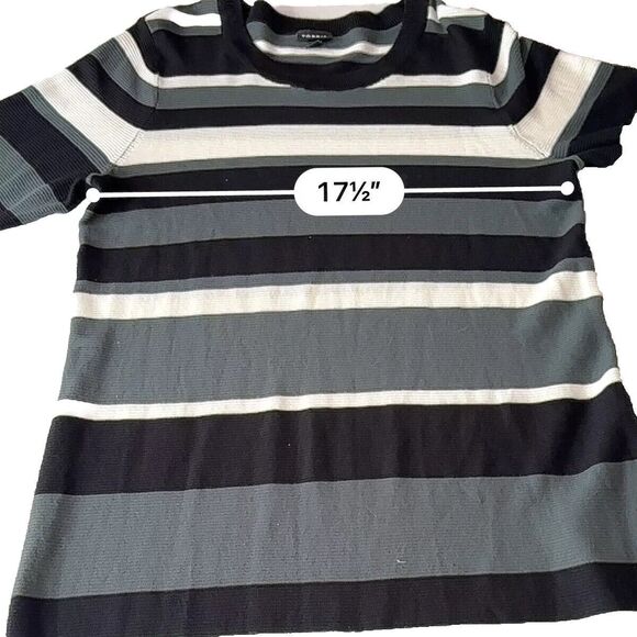 Striped Black and Gray Women's Dress - Picture 8 of 10